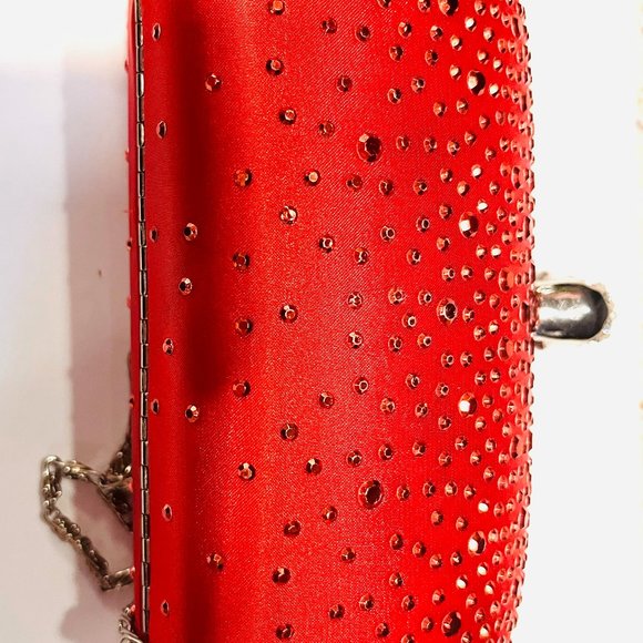 Red Sparkling Rhinestone Clutch – 2000s Glam Revival - Picture 1 of 7